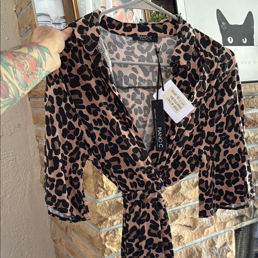 Leopard Print Wrap Dress